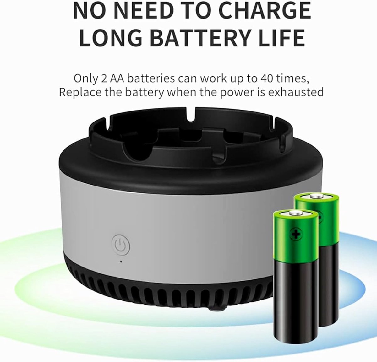 2-in-1 multifunctionele rookvrije asbak met luchtreiniger en filter – voor thuis, binnen, auto en kantoor (grijs)