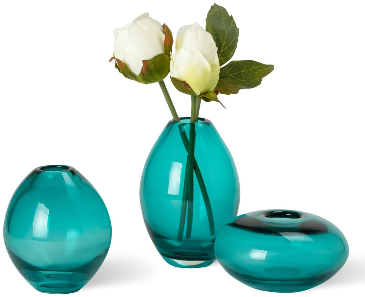 Vaas Set voor Home Office Tafelblad Centerpiece Turkoois, Diverse
