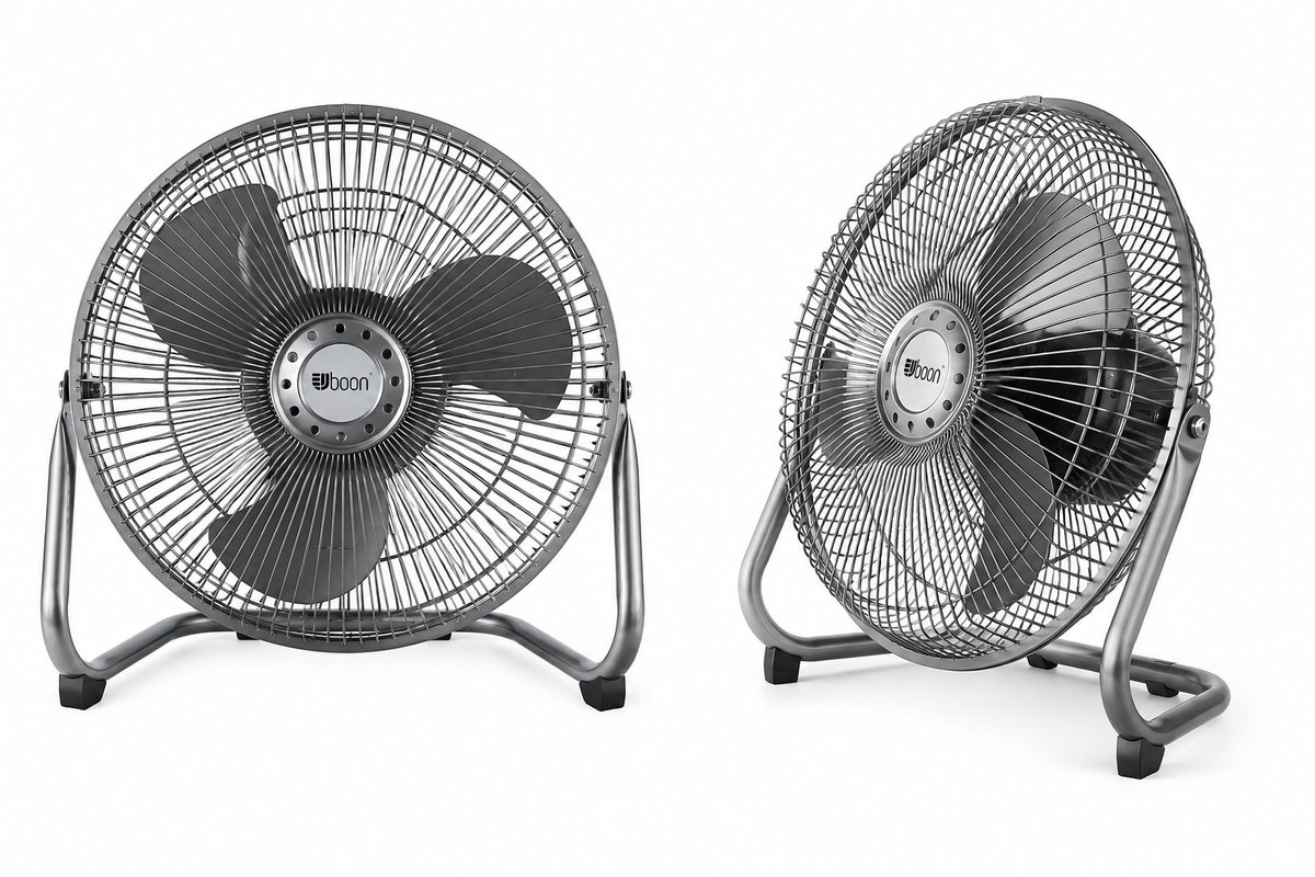 Uboon Tafel- & Vloerventilator 9 Inch - 38W - Metaal - 3 Snelheden - 180° Kantelbaar