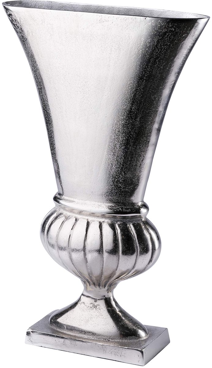 Vaas bloemenvaas beker vaas decoratieve vaas aluminium zilver, decoratie modern van metaal, woonkamer en keuken - 39 cm, 50 cm of 58,5 cm (23,5x8x39 cm)