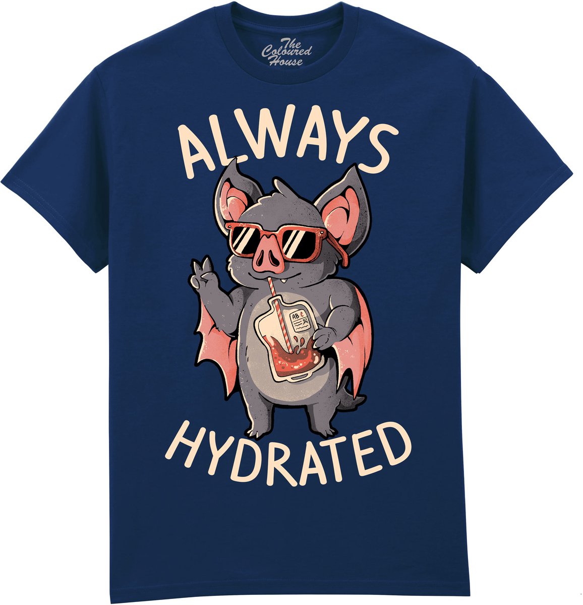 Vleermuis Vampier Always Hydrated The Coloured House T-shirt 5XL