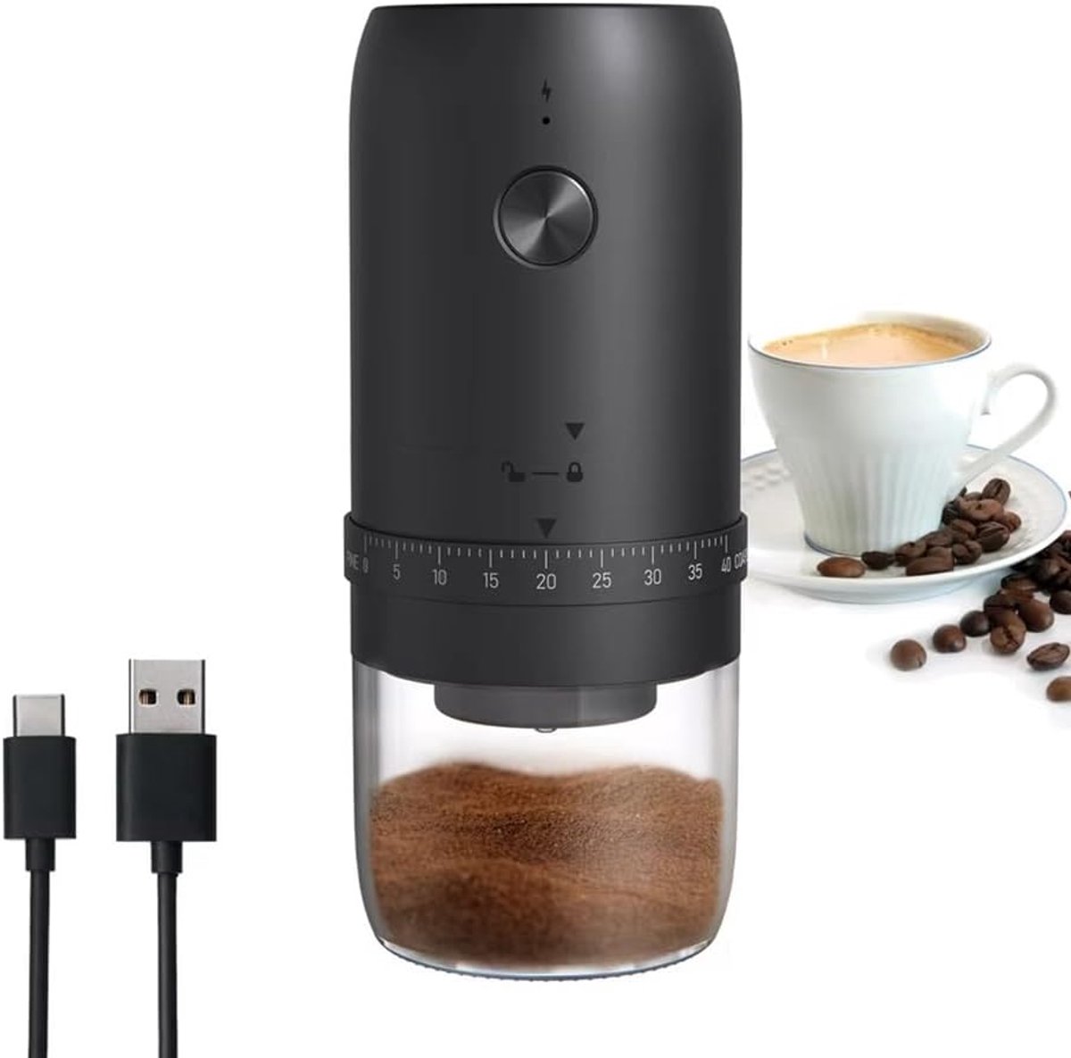 KZQ USB-C Oplaadbare Koffiebonenmolen Met Keramisch Maalwerk Voor Thuis