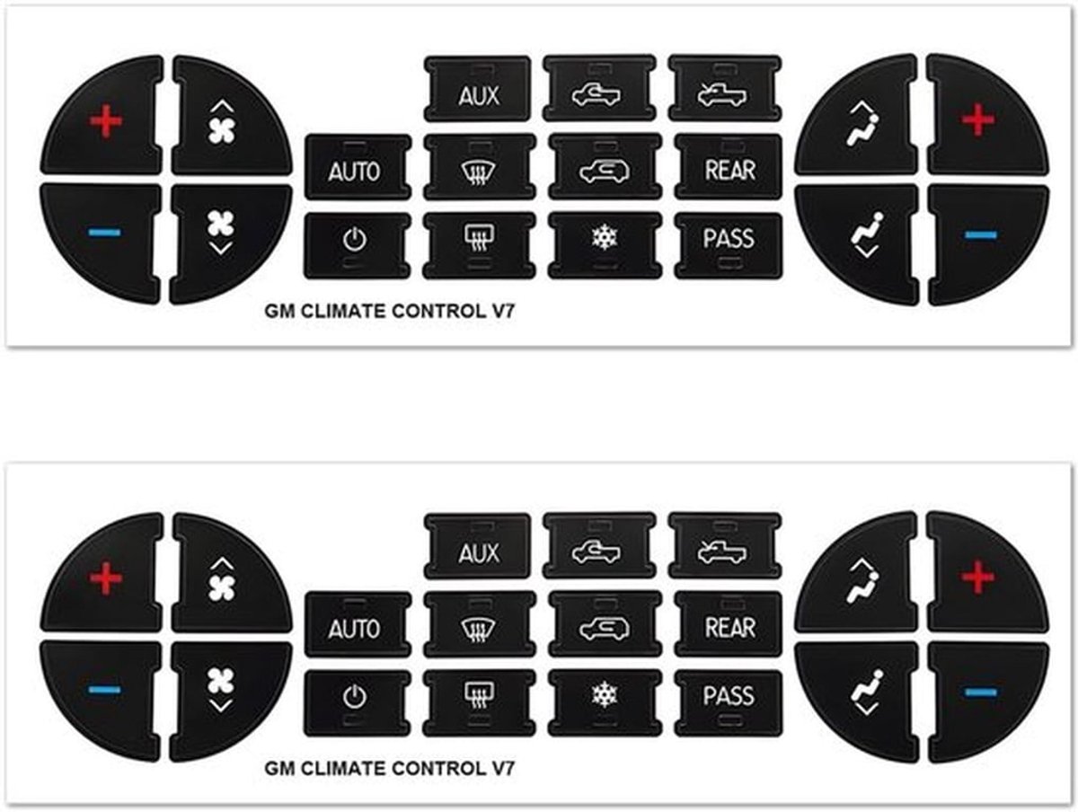 Airconditioningknopstickers 2 stuks - Auto Sticker - PVC - Weerbestendig - Verbetering Uiterlijk - 10 x 10 cm - Autostickers