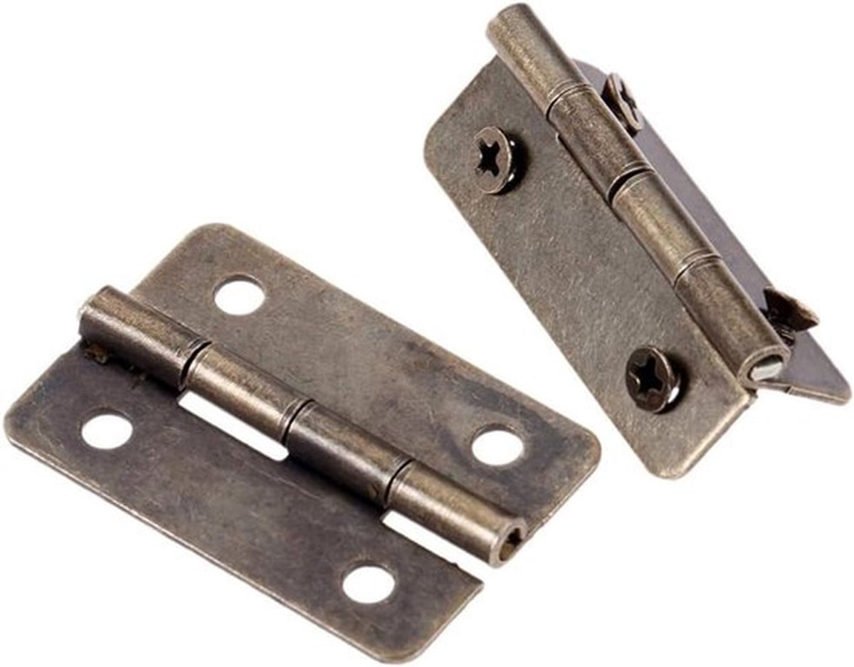Mini Scharnieren - Kleine 50pcs voor Kast - Lade - Deur - Kist - Verbindingen - 200 8mm Schroeven - Messing Hinge Vervangingsschroeven - Metalen Scharnier voor Houten Sieradenbox