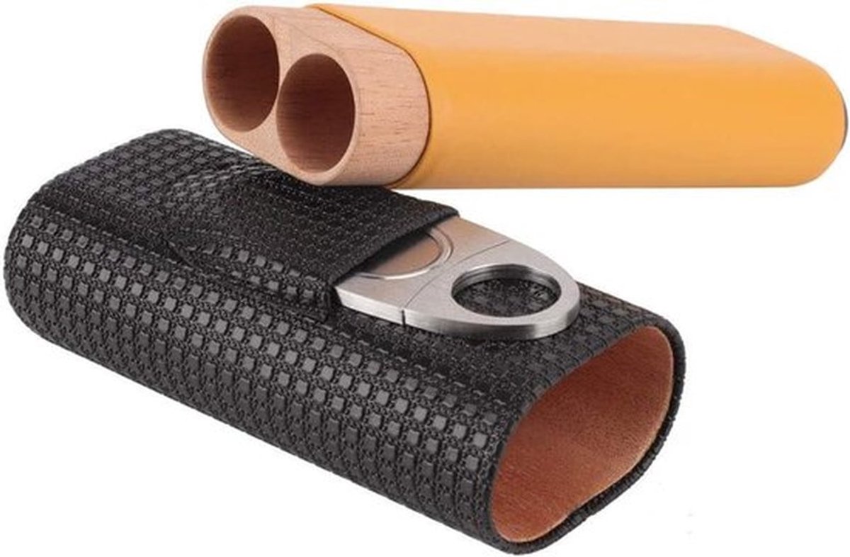 Houten mini-draagtas - Draagbaar - PU-leer - Vrijstaande sleufbescherming - Luchtbevochtiger-opberger - Opbergdoos - Geschikt voor reissetui - Bruin.