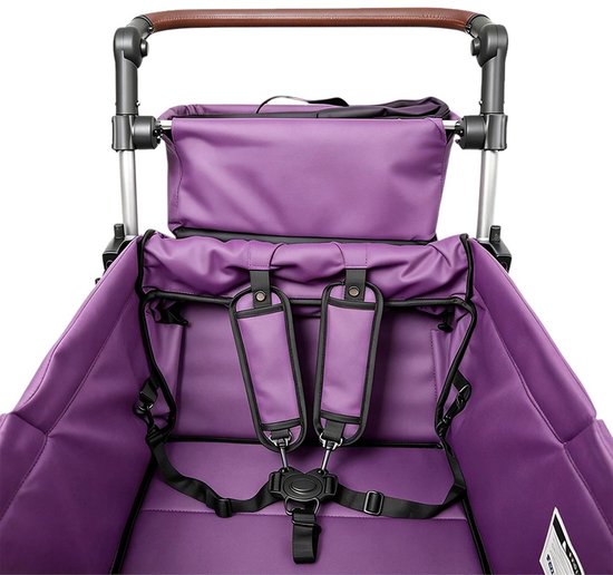 FUXLIFE by FUXTEC CTL950 Bolderkar Premium - Opvouwbaar - Paars - Met Veiligheidsriemen & Zonnedak - Strandkar & Handkar - Max. 75kg — afbeelding 3