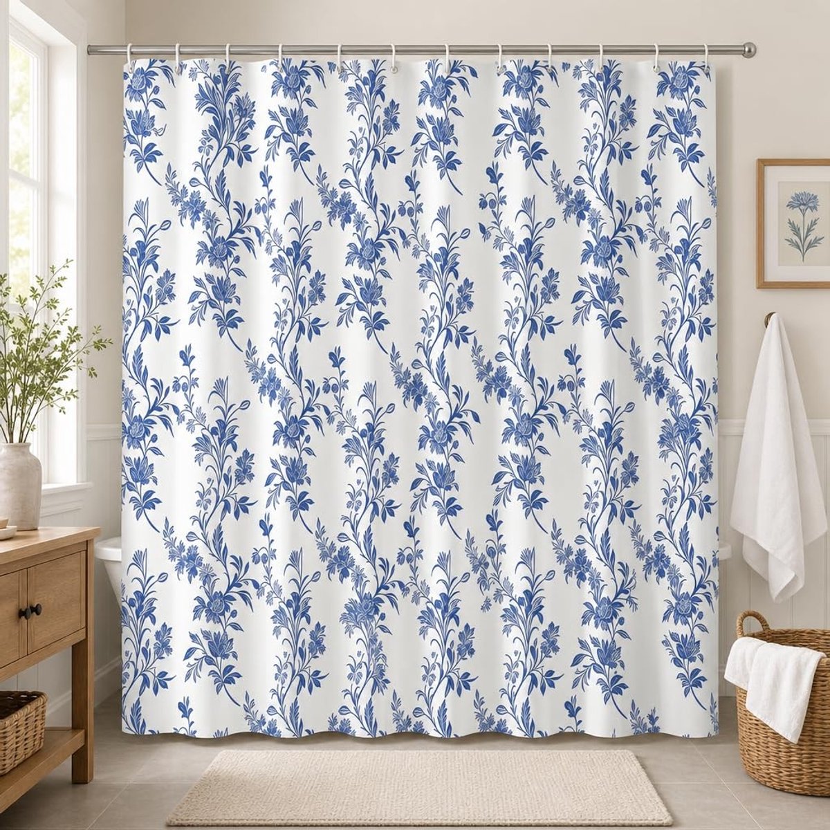 Solidchoice - Vintage Bloemen Douchegordijn Waterproof