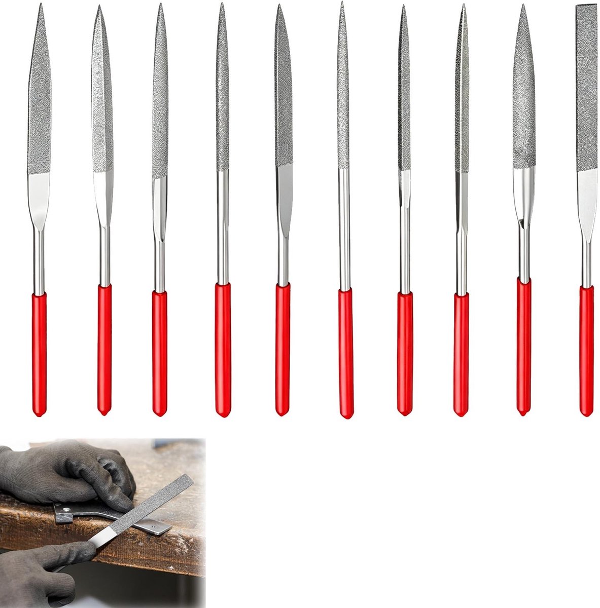 Solidchoice - 10 Mini Diamant Vijl Set voor Precisiewerk