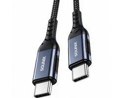 Sounix USB C kabel met E-marker - 5A100W Snellader - 5 Meter - 8K60Hz - 20Gbps - USB 3.2 Datakabel en Oplaadkabel - Gevlochten Nylon - Zwart