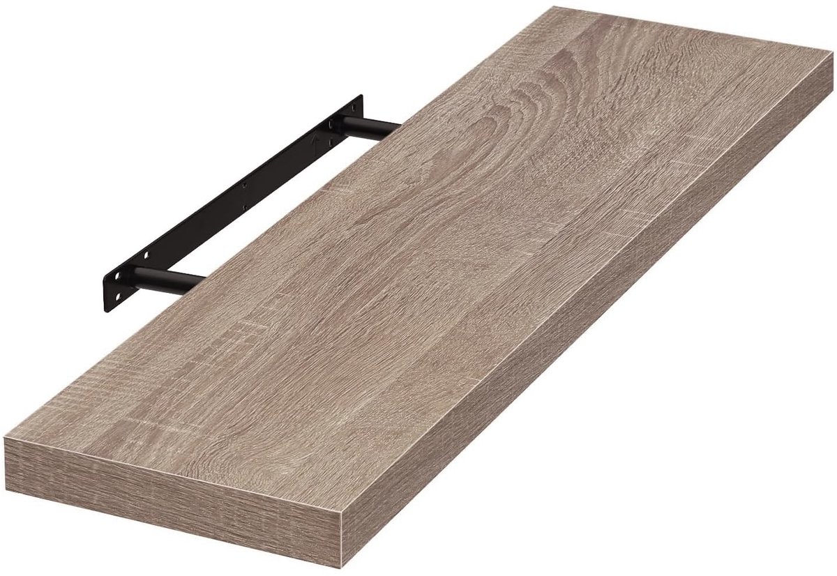 Famanu – Wandplank van hout, boekenplank, 120 cm, eiken, voor het organiseren van boeken en decoratie