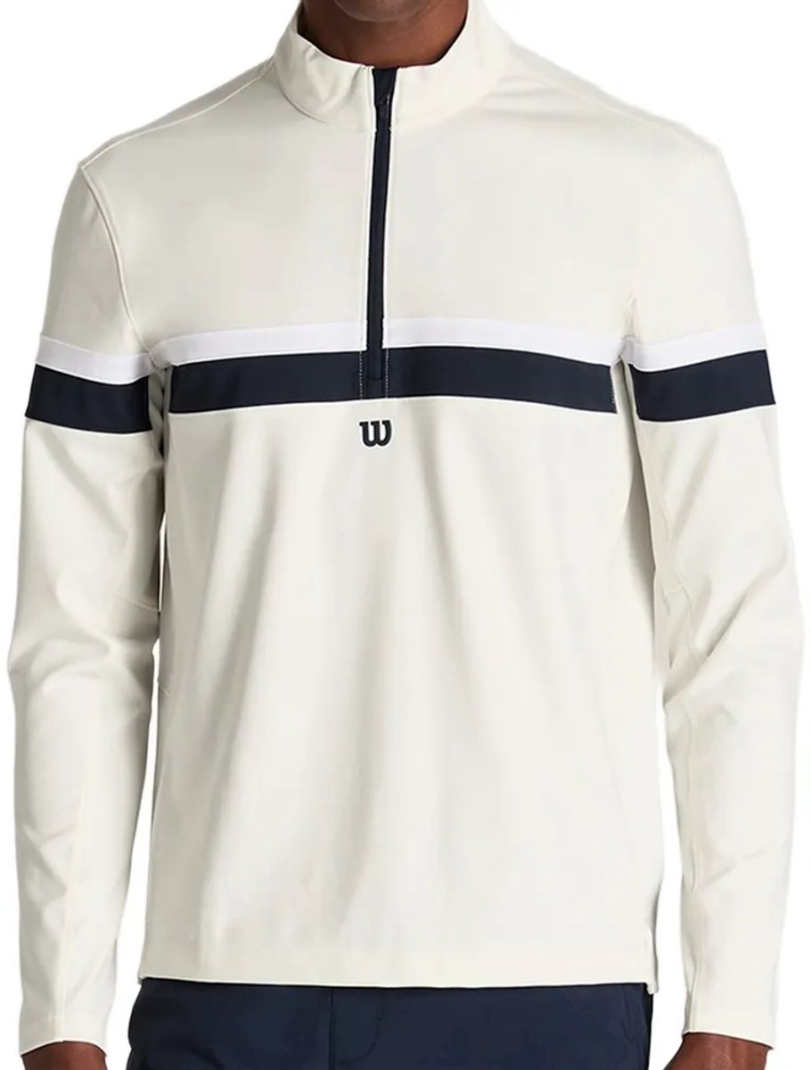 Wilson Elevate Performance Half Rits Lange Mouw T-shirt Wit M Man