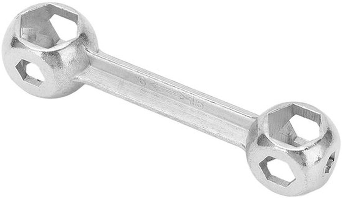 Fiets-inbussleutel 10-in-1 - Roestvrij - Zinklegering - Compact - Lichtgewicht - Afmetingen 6-15 mm - Multisleutel