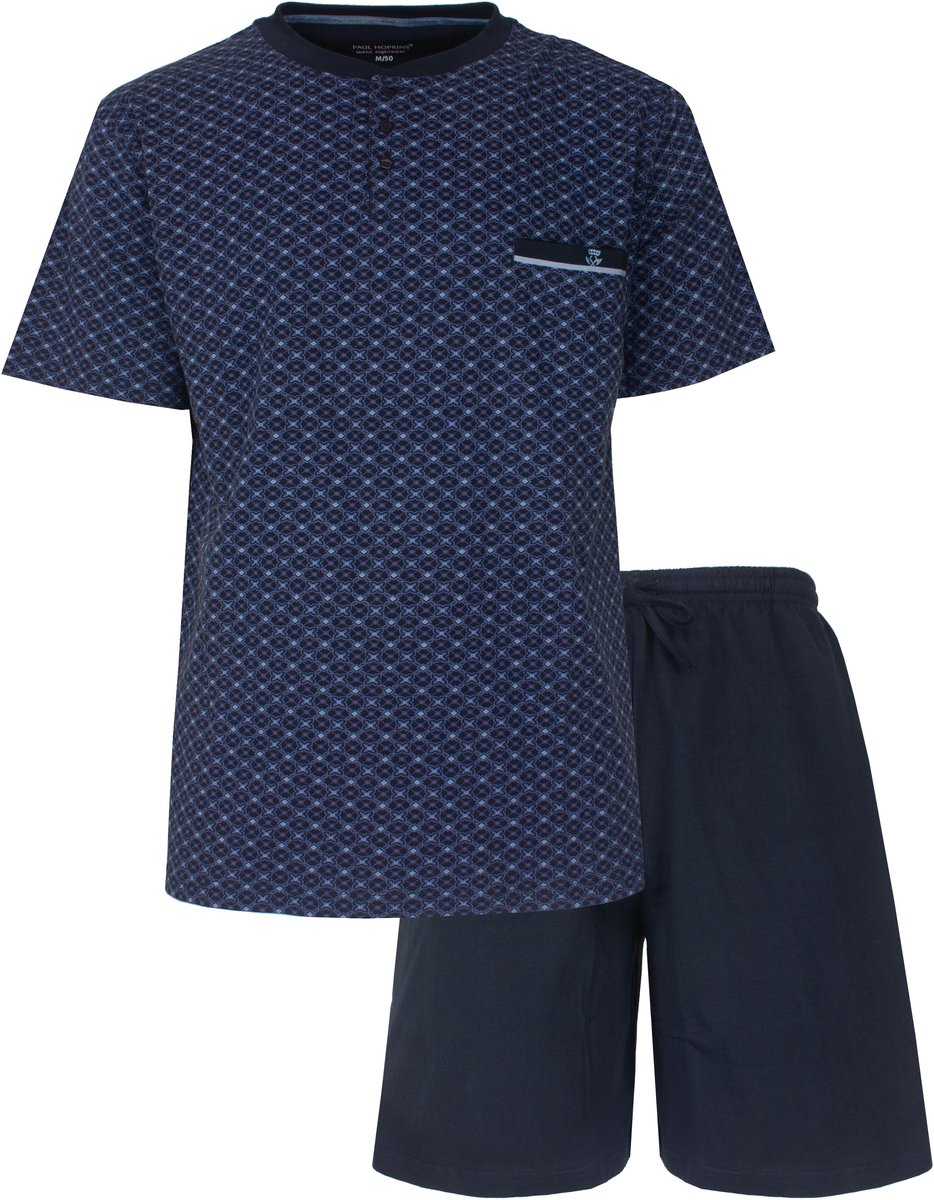 Paul Hopkins Heren Shortama - Polosluiting - Donker Blauw - Maat XL