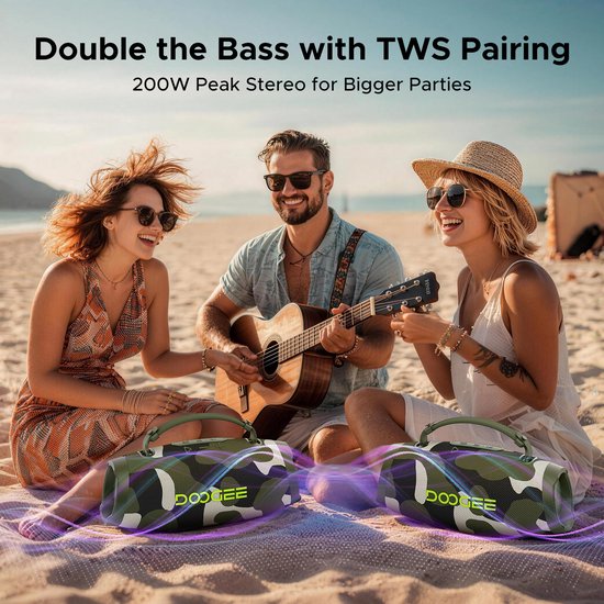 DOOGEE Wild Boom - Bluetooth Speaker - Draagbare Bluetooth Speaker - 20 uur Waterdicht - Groen — afbeelding 3