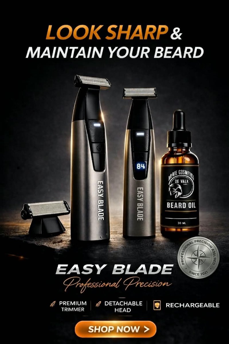 Bol.com Barnie Cosmetics® Easy Blade Professionele Trimmer - Baardtrimmer & Bodygroomer - Draadloos & Oplaadbaar - Inclusief LCD... aanbieding