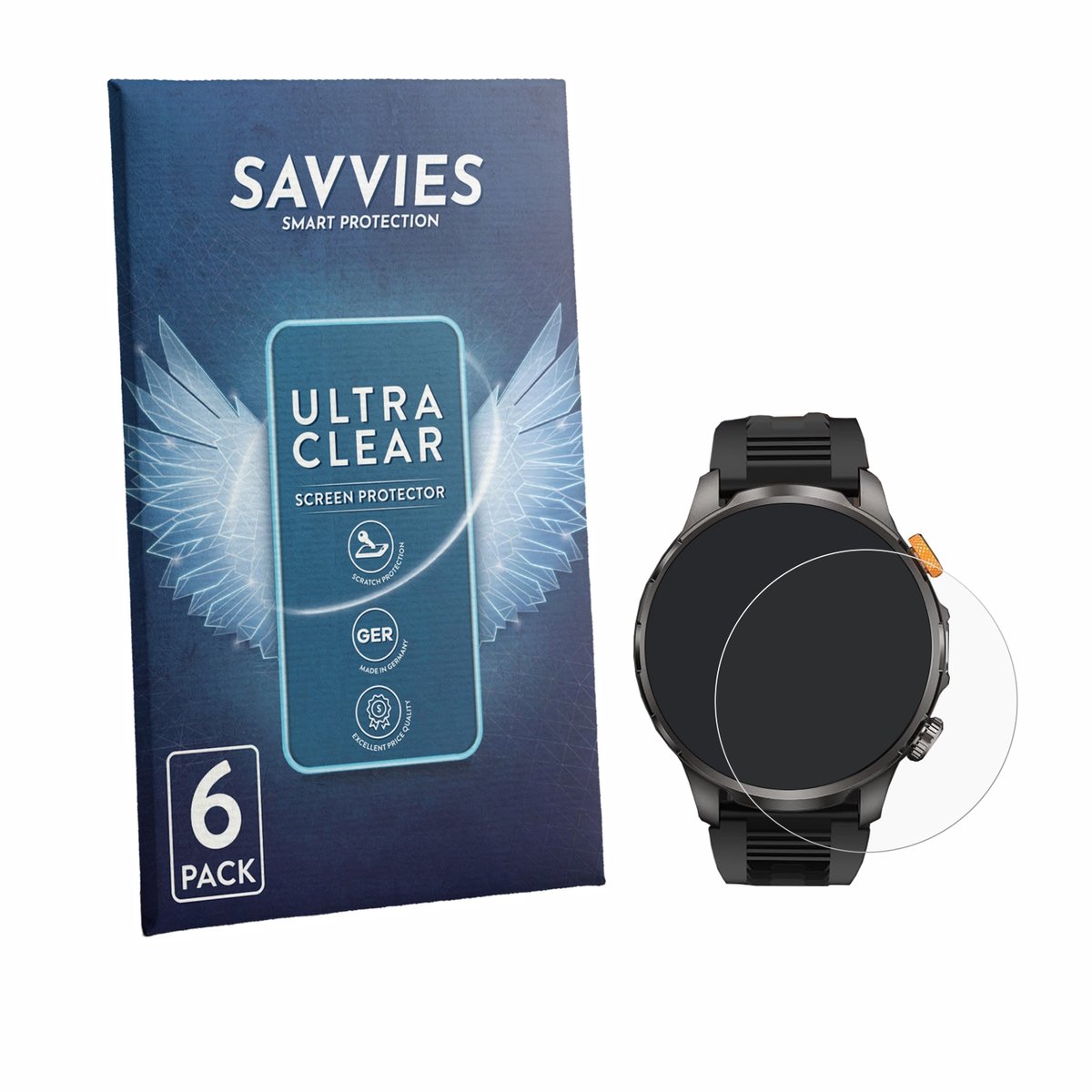 Savvies - Screenprotector voor Banlvs AK90 1.91" - Folie Beschermfolie transparant 6 Stuks