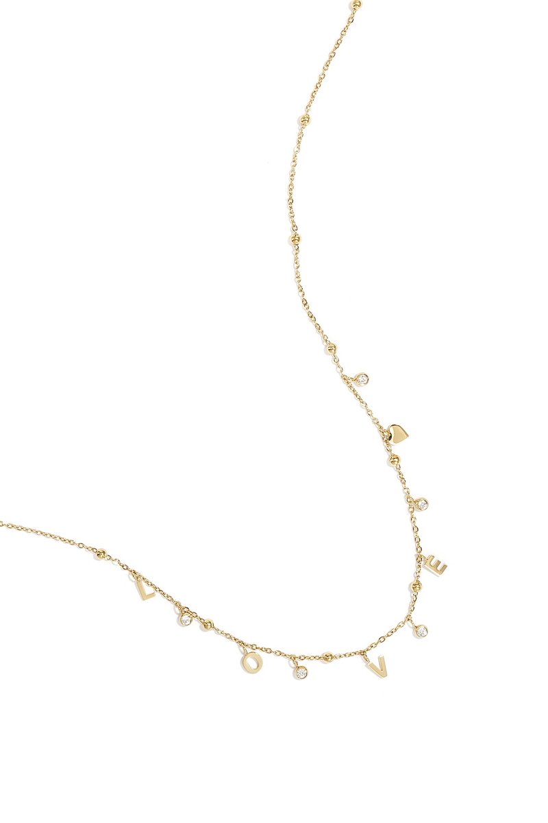 Livia - Ketting - Goudkleur - Zirkonia - Stainless Steel - - Goud