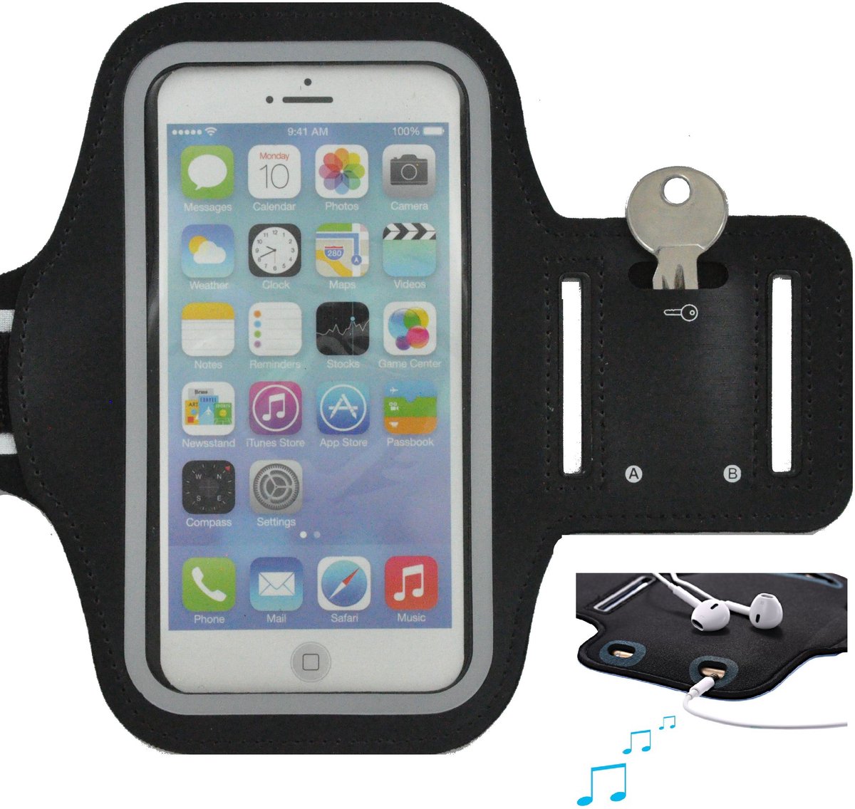 Sportarmband Hoesje - Geschikt voor iPhone 14/ 14 Pro - iPhone 15/ 15 Pro hoesje - iPhone 15 Plus/ 15 Pro Max/ 16/ 16 Pro Sportband - Hardloop armband telefoon - Sport armband - Hardloop telefoonhouder - Zwart