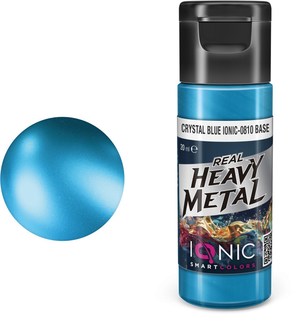 AMMO by Mig Jimenez Hobbyverf Acrylverf - MIG IO0810 Ionic Smart Colors - Real Heavy Metal - Kristalblauw - Base - Metallic Acryl - 20ml Verf potje - 20 ml