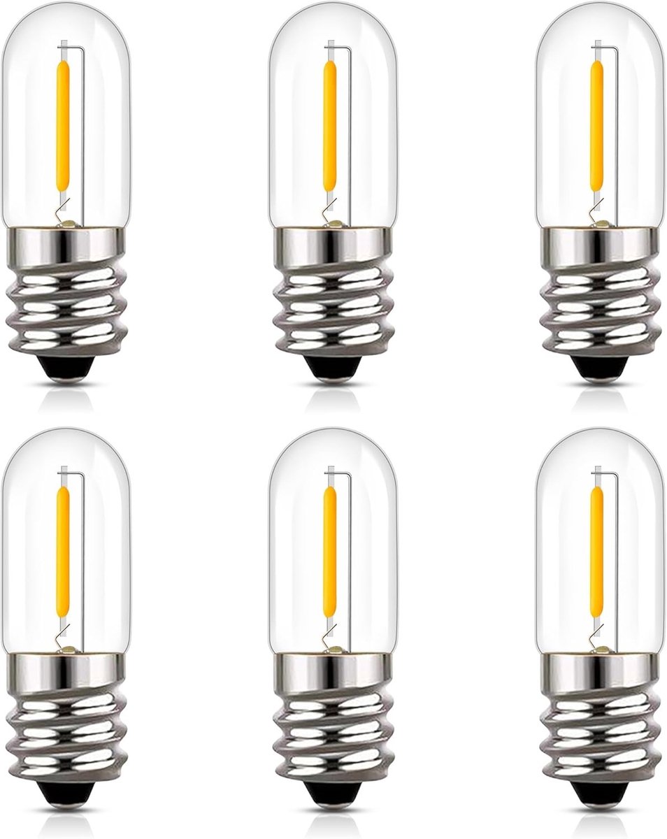 Zoutlamp - Wit - 1W LED Mini Gloeilamp E14 - Warm Wit Licht 2200K - Voor Nachtlicht en Tafellamp