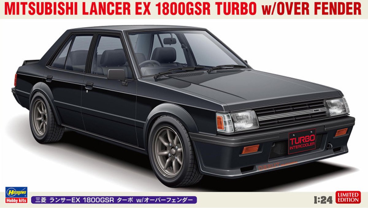 Hasegawa Modelbouwpakket Auto - 20808 Mitsubishi Lancer EX 1800GSR Turbo met Over Fenders - Japanse Klassieke Auto Plastic - 1:24 - Modelbouw