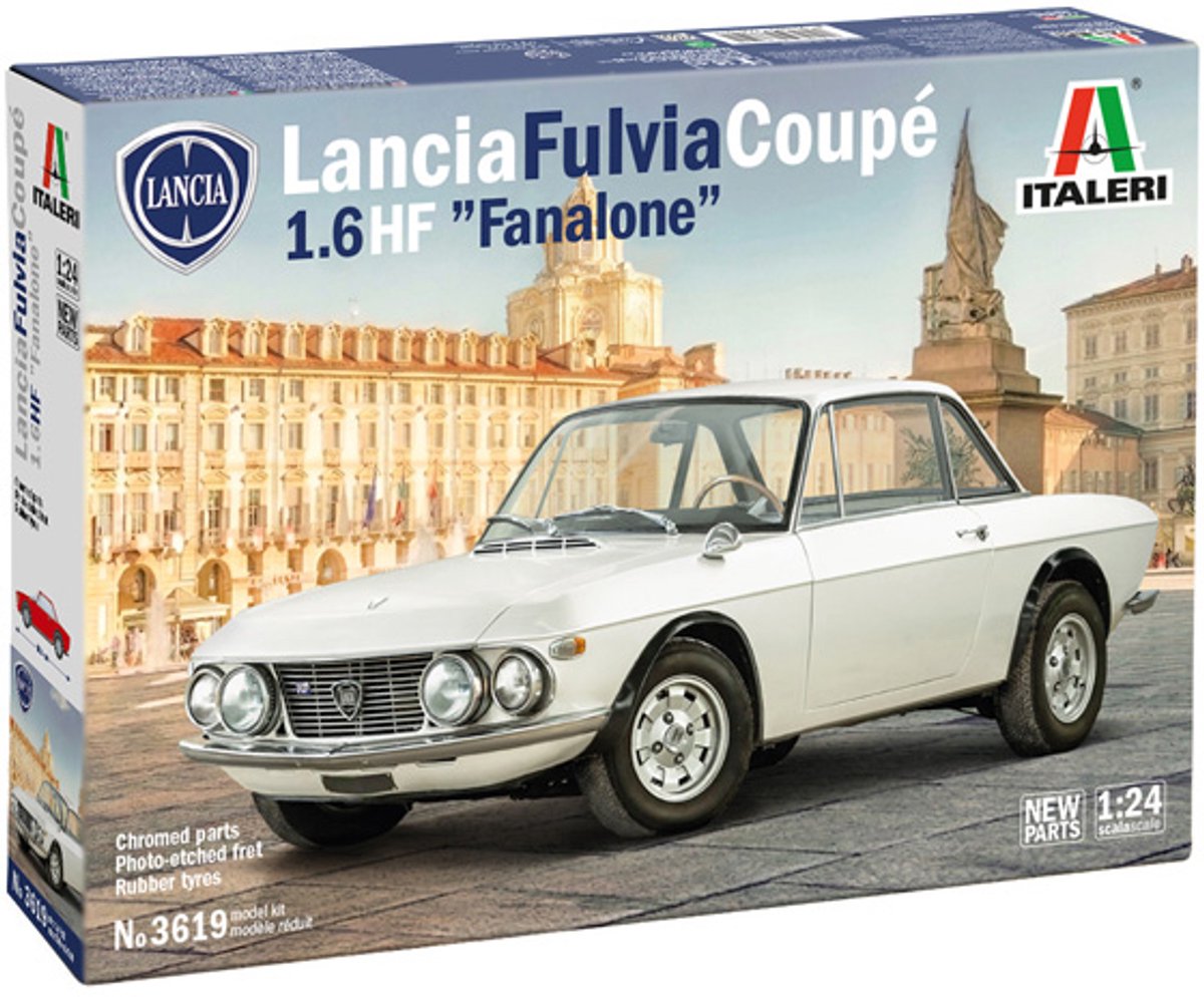 Italeri Modelbouwpakket Auto - 3619 Lancia Fulvia Coupé 1.6 HF Fanalone - Italiaanse Sportcoupé Plastic - 1:24 - Modelbouw