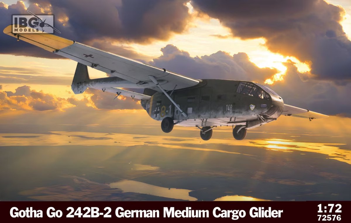 IBG Models Modelbouwpakket Vliegtuigen - 72576 Gotha Go 242B-2 WWII - Duits Transportzweefvliegtuig Plastic - 1:72 - Modelbouw