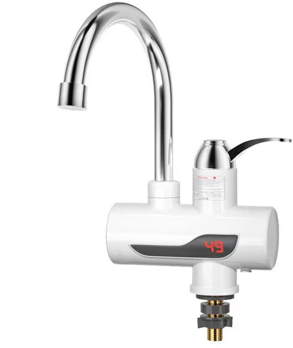 zurabini - Elektrische Waterkraan met Doorstroomverwarmer - Elektrische Warmwaterkraan Keuken - Instant Heetwaterkraan 3000W - Warm en Koud Water - 360° DraaibaarWater-stroom Scheiding - Ideaal Voor Keuken En Camper - 1 Stuks