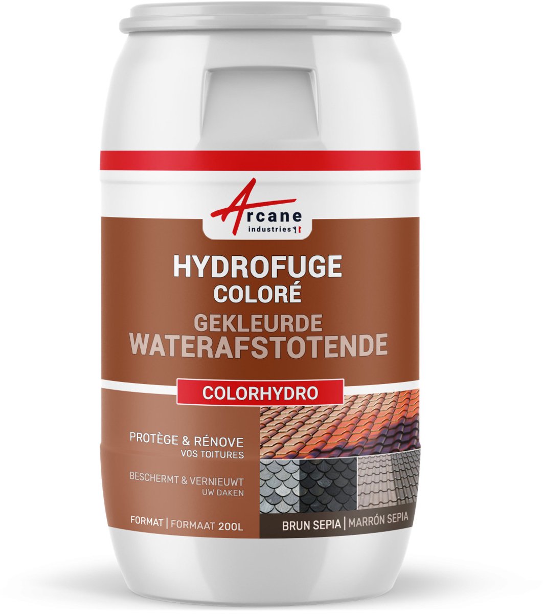 Gekleurde waterafstotende dakimpregneer voor betonnen, cementen dakpannen en leien: COLORHYDRO