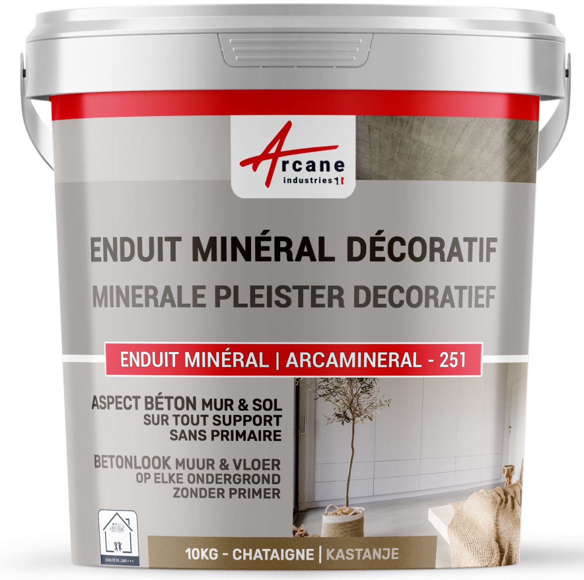 DECORATIEVE GEKLEURDE MINERALE PLEISTER MET BETONASPECT - decoratieve muur- en vloerpleister