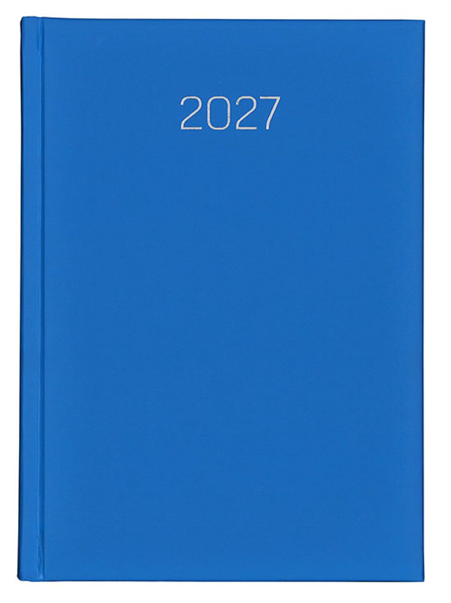 MGPcards - Bureau-agenda 2027 - H46 - formaat A4 - week - 7 dagen 2 pagina - Nederlandstalig - Made in Italy - Gewatteerde omslag - 21 x 30 cm - Mat Blauw
