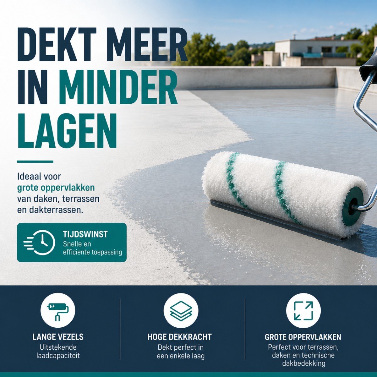 Verfhoes met lange polyamide haren 100 mm / 180 mm / 500 mm