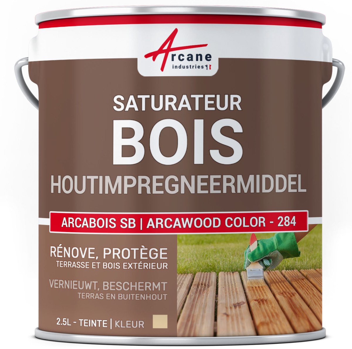 Natuurlijk houten terrasverzadigingsmiddel: ARCAWOOD COLOR - 284