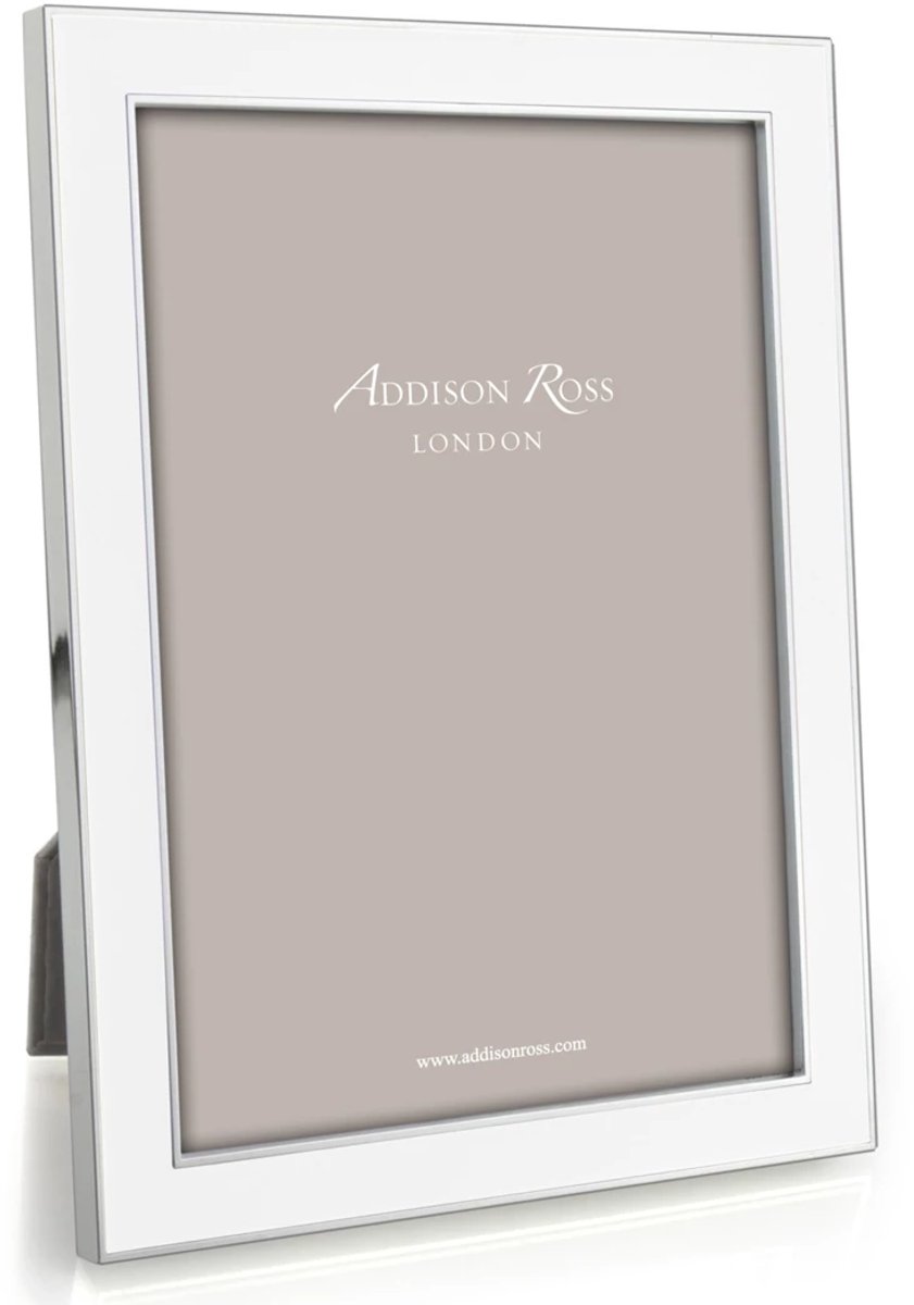 Addison Ross 15mm zilver boord / enamel fotokader 13x18cm wit / zilver