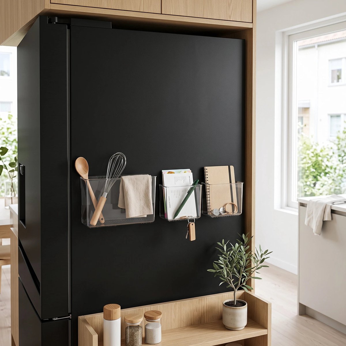 Magnetische hangbakjes 3-delig Five® - Transparant - Magnetisch