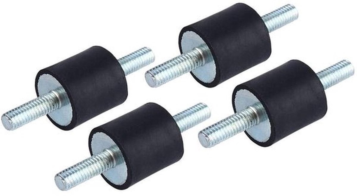 Trillingsdemper 4 Stuks - Rubberen Dempers 20x20mm - Tapeind - Scheursterkte >45N/mm - Demping voor Apparatuur - Stabiliteit onder Krachten - Dempingselement