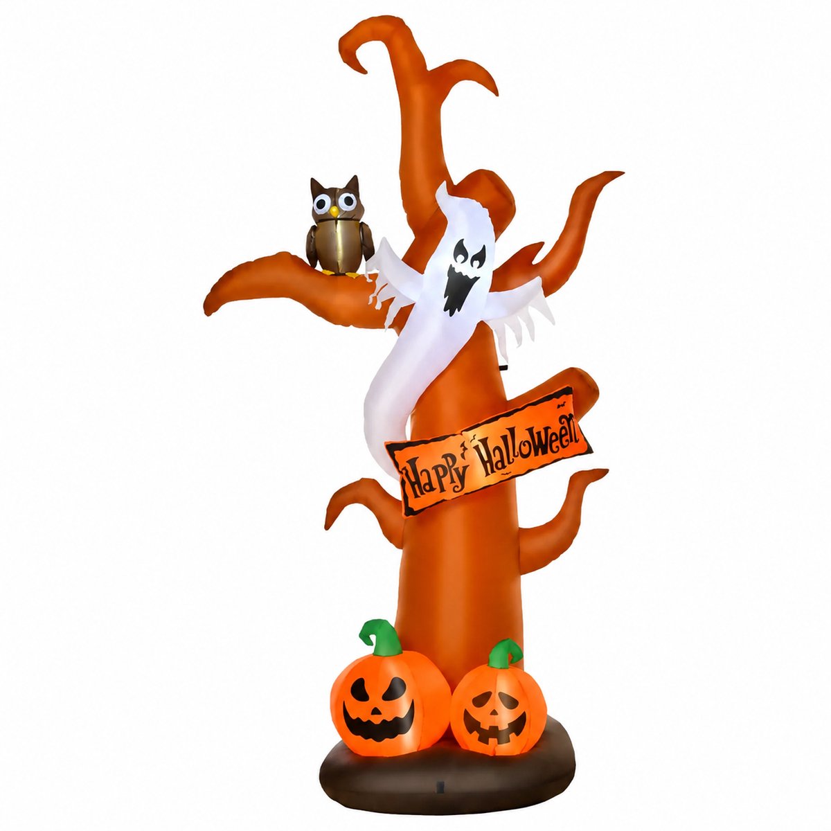 Sello! Halloween decoratie – geest – pompoen – uil – boom – ledverlichting – binnen/buiten – incl. ventilator – 274cm hoog