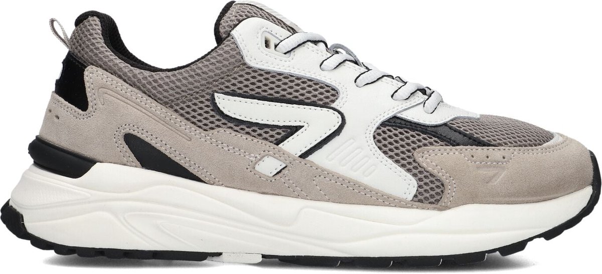 HUB Heren Lage sneakers Chunky zool Grid - Taupe - Suède - Maat 43
