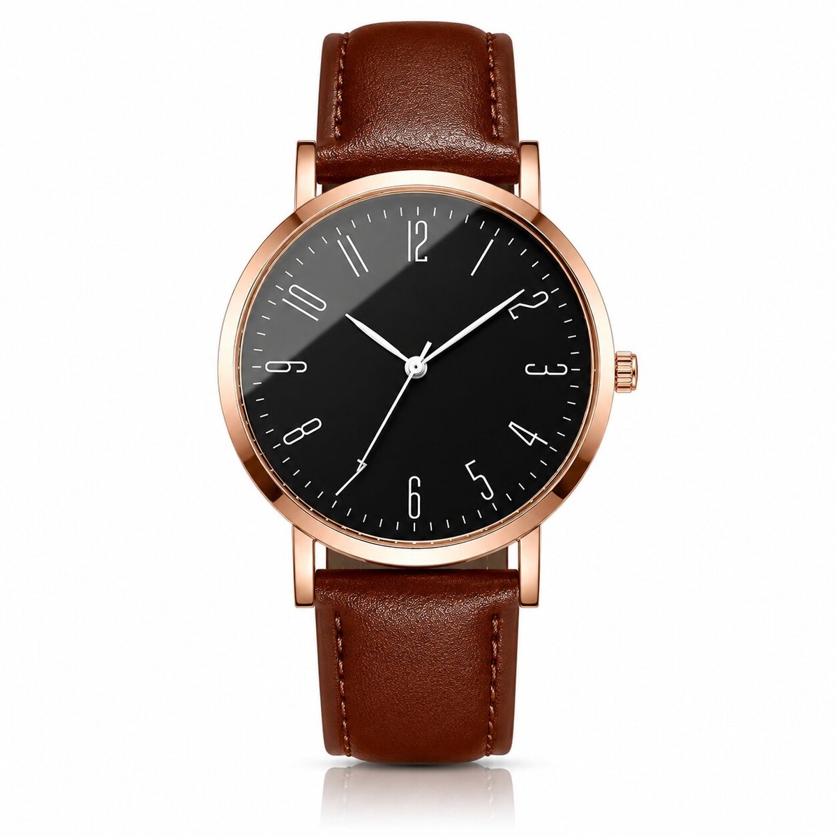 LGT JWLS Regent Bruin Zwart Herenhorloge Roségoudkleurig met Bruine Band