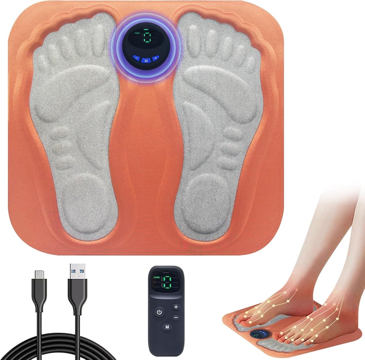 Voetmassageapparaat - Wit - Elektrisch - EMS Technologie - Voor Ontspanning en Verbeterde Bloedcirculatie