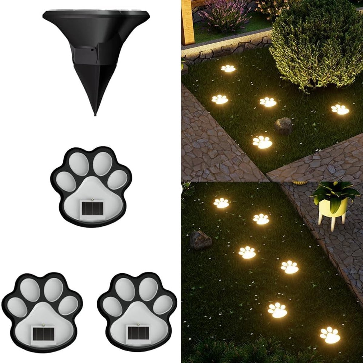Ryoudavell - zonne tuinlampen - pootafdruk lamp - solar grondlamp - buitenverlichting