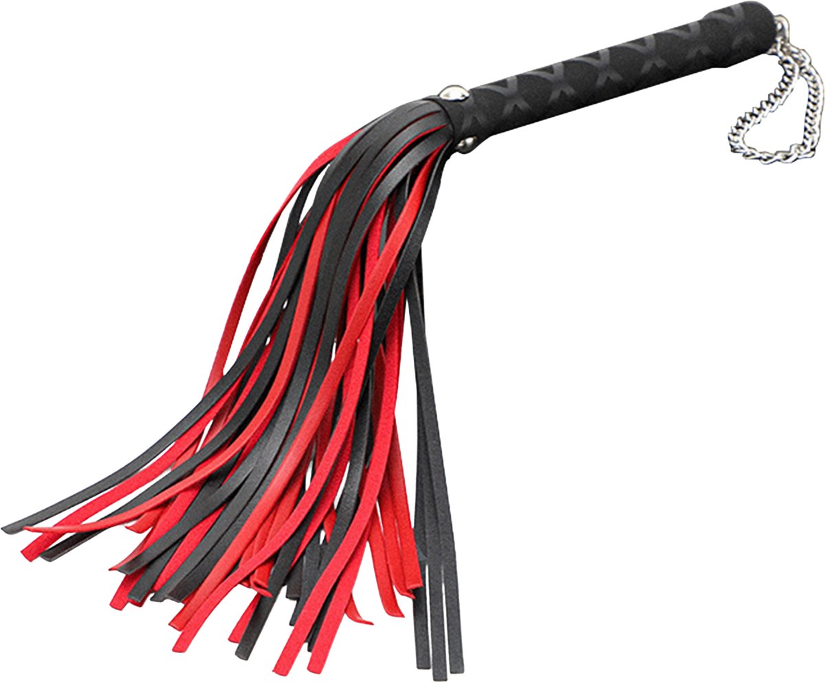 Fixxx - Luxe Flogger - Kunstleer - Zwart/Rood