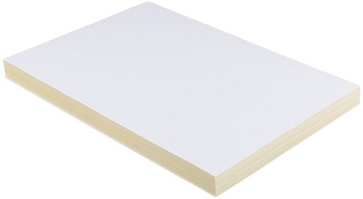 Stickerpapier 500 Vellen A4 - Zelfklevende Printeretiketten - Geschikt voor Inkjet/Laserprinter - Eenvoudig Af te Pellen - Kraftpapier Lijm - Wit - Etiketten