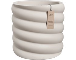 Elho Swirl 47cm Bloempot - Dynamisch Premium Design - Geschikt voor Binnen & Buiten - Ø 47 x H 45.5 cm - Linen white