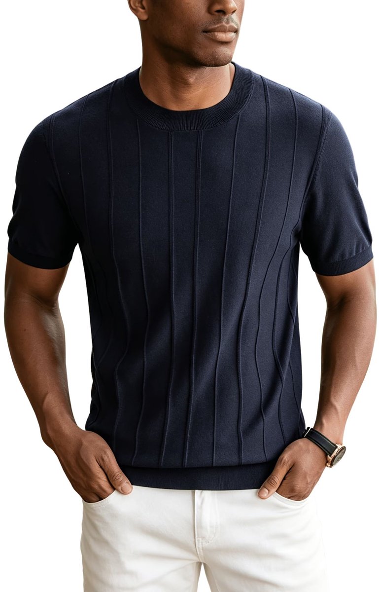 Currero T-Shirt Heren Shirt Zomerkleding T Shirt Mode Old Money Polo Mannen Kleding Volwassenen Donkerblauw
