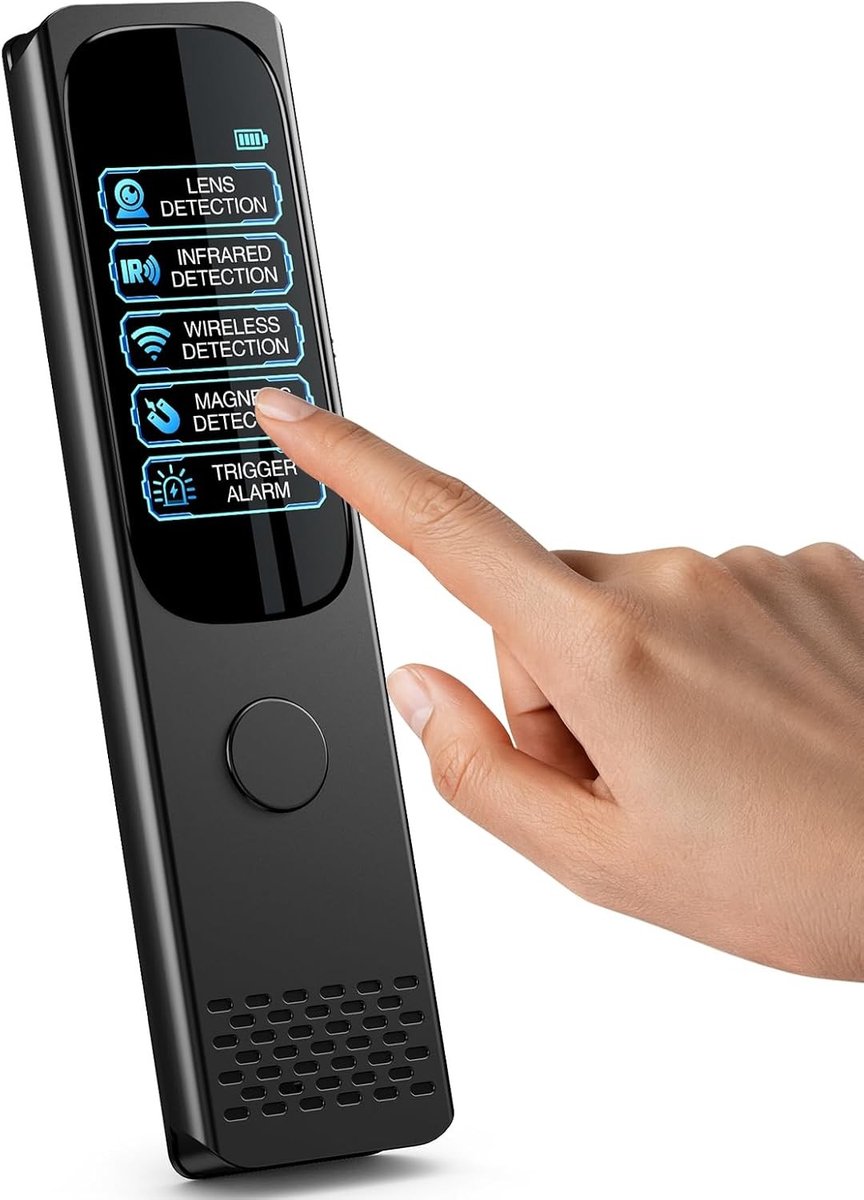 Verborgen camera detector - Zwart - 1,9 inch touchscreen - 6-in-1 AI privacybescherming - Draagbaar voor reizen en kantoor