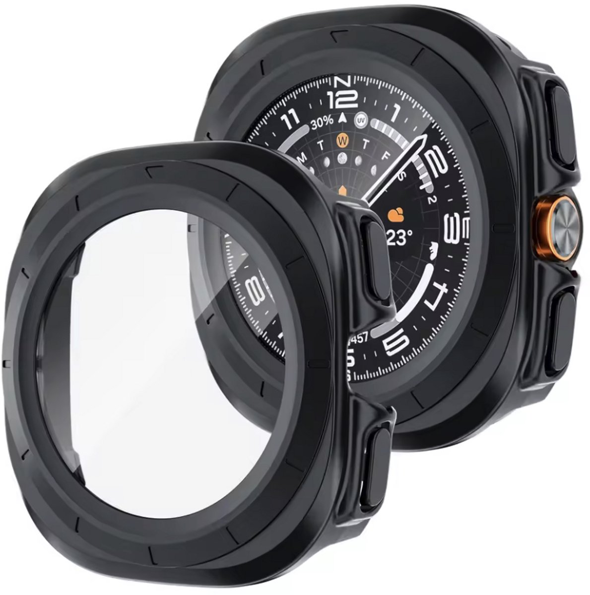 Beschermkapje geschikt voor Samsung Galaxy Ultra - Zwart - Smartwatch cover - Beschermhoesje - 1 stuk - CHPN