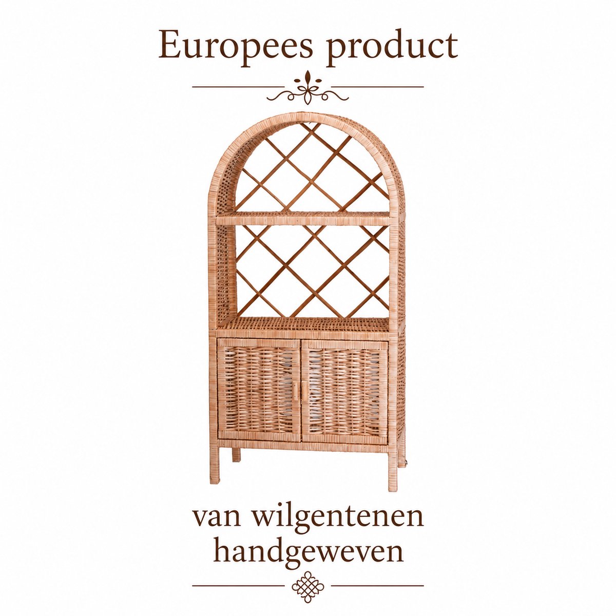 TheWickerStories - Rieten Stellingkast - 3 Planken - Handgevlochten - Vrijstaand Opbergmeubel
