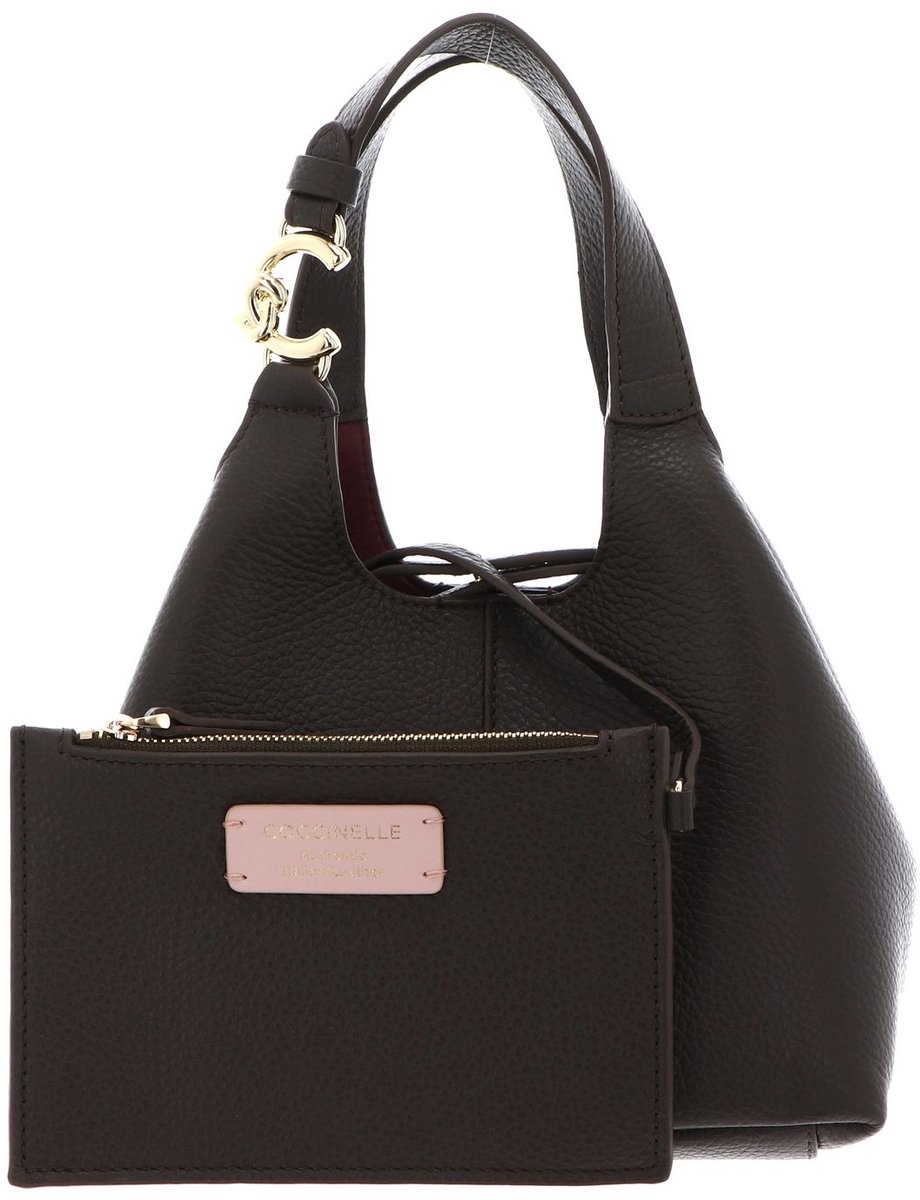 COCCINELLE Leren handtas schoudertas C-Easy Crossbody Bag Fango donkergroen