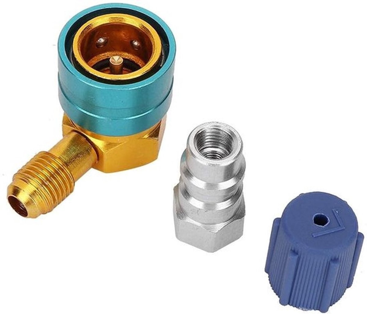 Airconditioning aansluiting - R1234YF naar R134A adapter - Roestvrij staal - Auto-accessoire - Geschikt voor auto-airconditioning - Popul...